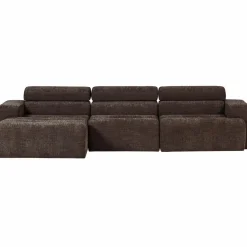 Woood Novi chaise longue bank links donkerbruin melange