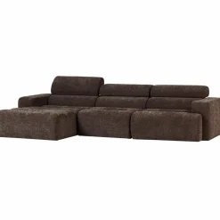Woood Novi chaise longue bank links donkerbruin melange