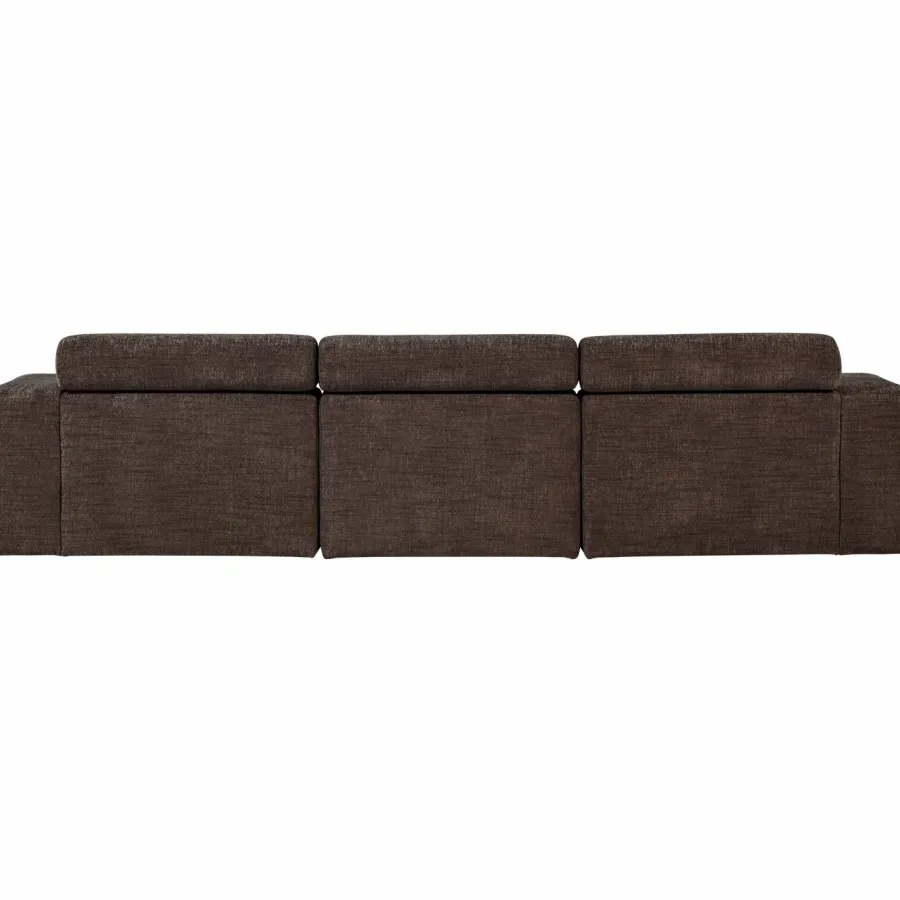 Woood Novi chaise longue bank links donkerbruin melange