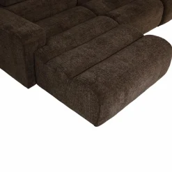 Woood Novi chaise longue bank links donkerbruin melange