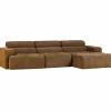 Woood Novi chaise longue bank rechts karamelbruin melange Best