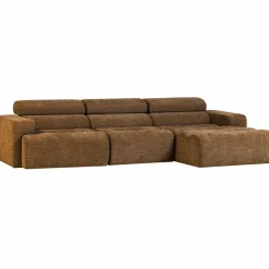 Woood Novi chaise longue bank rechts karamelbruin melange Best