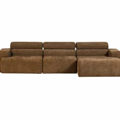 Woood Novi chaise longue bank rechts karamelbruin melange Best