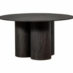 Woood Oona eettafel rond met 3-poot mdf donkerbruin ø140cm Best