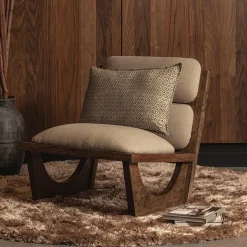 Woood Opulent fauteuil bouclé/hout naturel Outlet