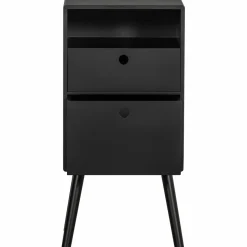 Woood Ozzy nachtkastje hoog hout zwart Discount