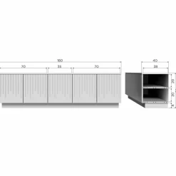 Woood PENCIL TV meubel grenen mist [fsc] Clearance