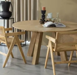 Woood Rhonda Xl Eettafel Ø 150cm Eiken Naturel [fsc] Discount