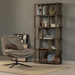 Woood Riss boekenkast eikenhout naturel 186x90cm Outlet