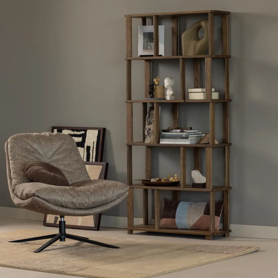 Woood Riss boekenkast eikenhout naturel 186x90cm Outlet