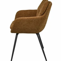 Woood RUNA eetkamerstoel chenille caramel bruin/geel Discount