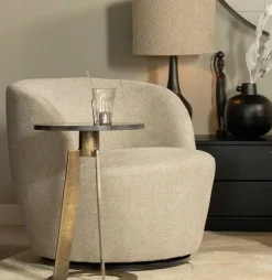 Woood Serra Draaifauteuil Geweven Stof Zand Outlet