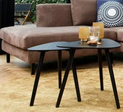 Woood Set van 2 - Nila Bijzettafels Zwart Discount