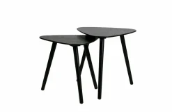 Woood Set van 2 - Nila Bijzettafels Zwart Discount