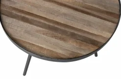 Woood Set van 3 - Lize Bijzettafels Hout/metaal Discount
