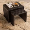 Woood Set van 2 - willa bijzettafels recycled teak zwart New
