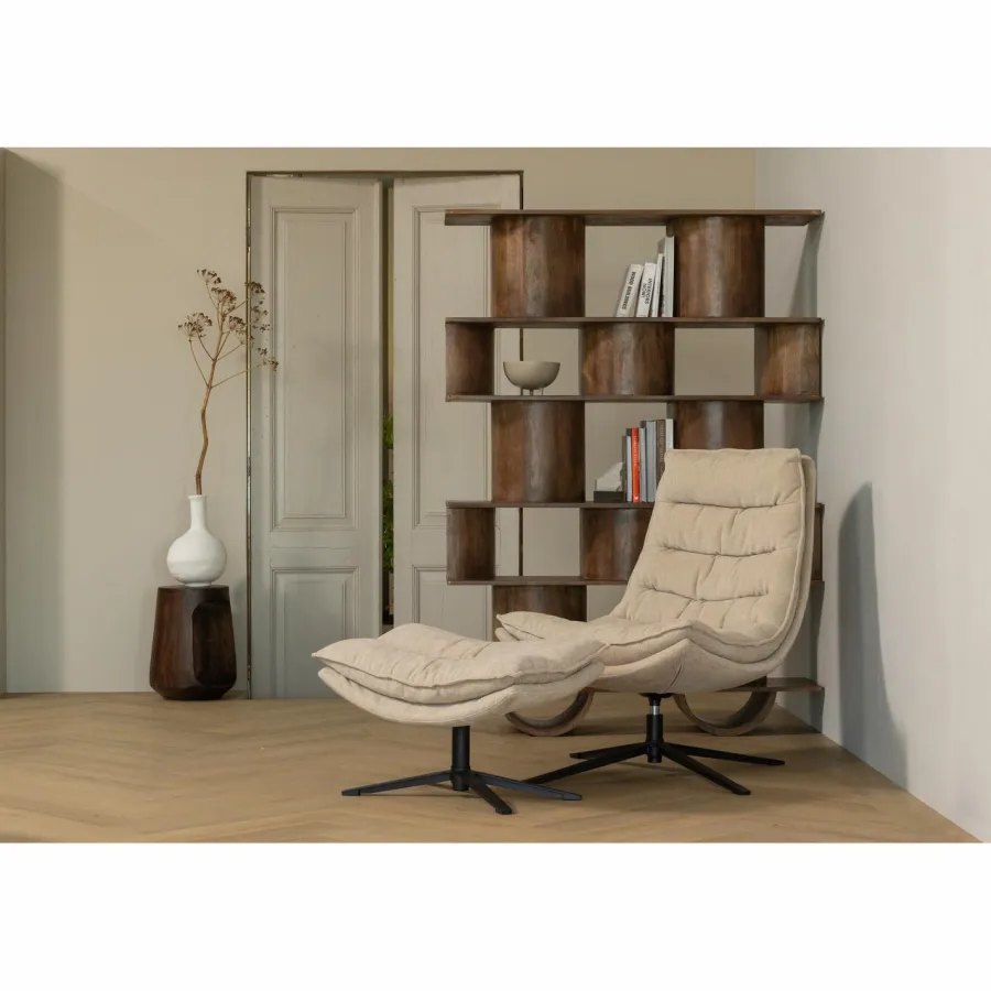 Woood Sinne boekenkast mango hout walnoot 180x130cm Outlet