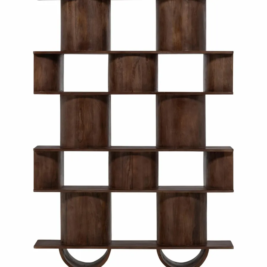 Woood Sinne boekenkast mango hout walnoot 180x130cm Outlet