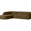 Woood Sloping hoekbank links structure velvet brass Hot