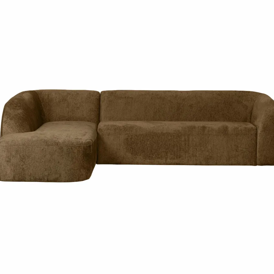 Woood Sloping hoekbank links structure velvet brass Hot