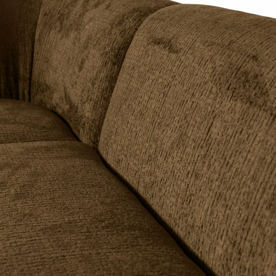 Woood Sloping hoekbank links structure velvet brass Hot