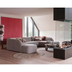 Woood Sloping u-vorm bank grijs melange Clearance