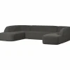 Woood Sloping u-vorm bank grijs/zwart melange Clearance