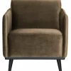 Woood Statement fauteuil met arm fluweel taupe Outlet