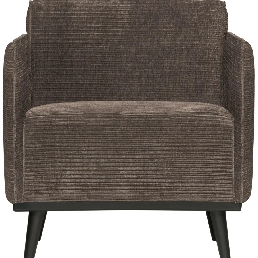 Woood Statement fauteuil met arm brede platte rib taupe Sale