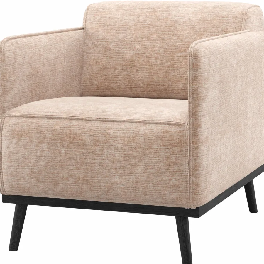 Woood Statement Fauteuil Met Arm Chenille Velvet Naturel Discount
