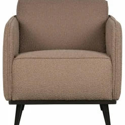 Woood Statement fauteuil met arm bouclé nougat New