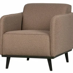 Woood Statement fauteuil met arm bouclé nougat New