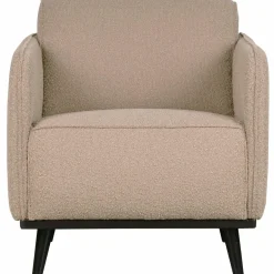 Woood Statement fauteuil met arm bouclé beige
