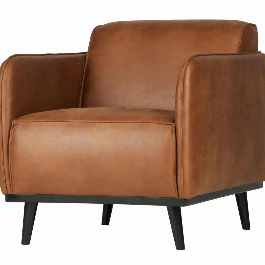 Woood Statement fauteuil met arm lederlook cognac Best