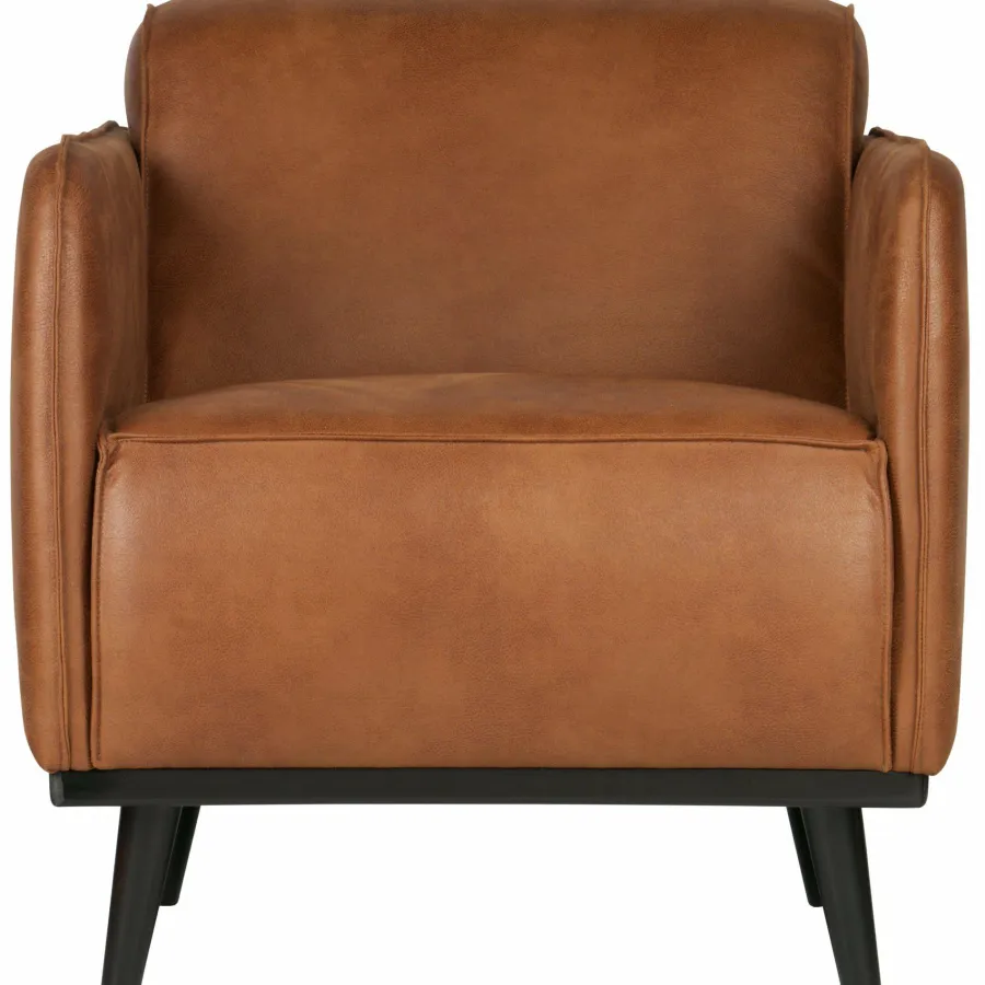 Woood Statement fauteuil met arm lederlook cognac Best