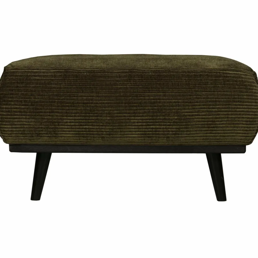 Woood Statement hocker brede platte rib warm groen Best