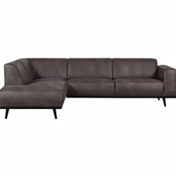 Woood Statement hoekbank links lederlook donkergrijs Outlet