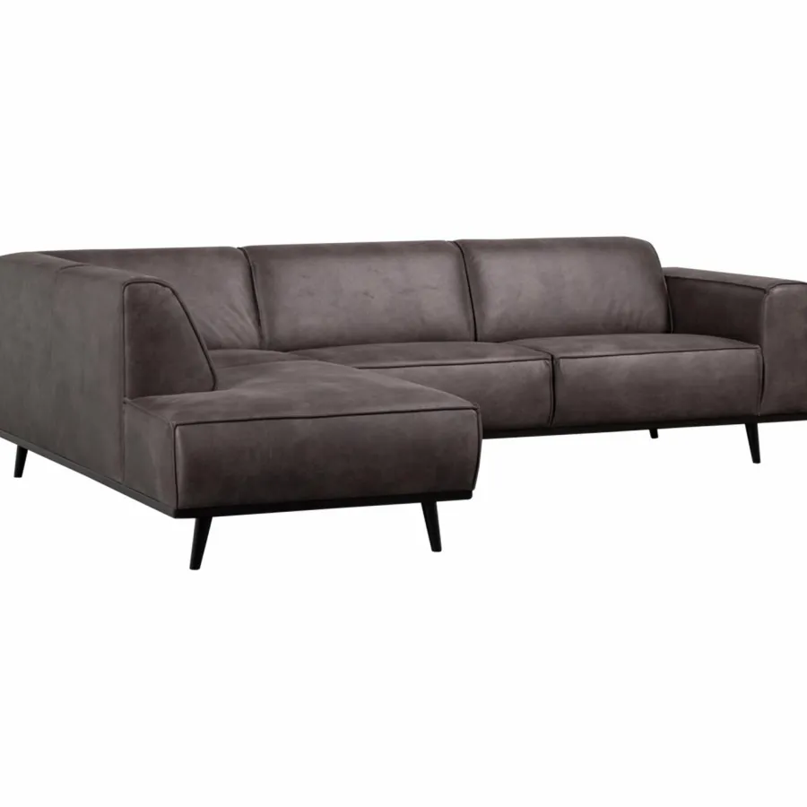 Woood Statement hoekbank links lederlook donkergrijs Outlet
