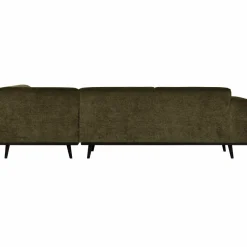 Woood Statement hoekbank rechts platte brede rib warm groen Sale
