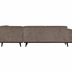 Woood Statement hoekbank rechts platte brede rib taupe New