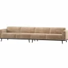 Woood Statement Xl 4-Zits Bank 372 Cm Chenille Velvet Perzikroze