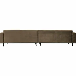 Woood Statement xl 4-zits bank 372 cm fluweel taupe Outlet
