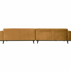Woood Statement xl 4-zits bank 372 cm fluweel honing geel Clearance