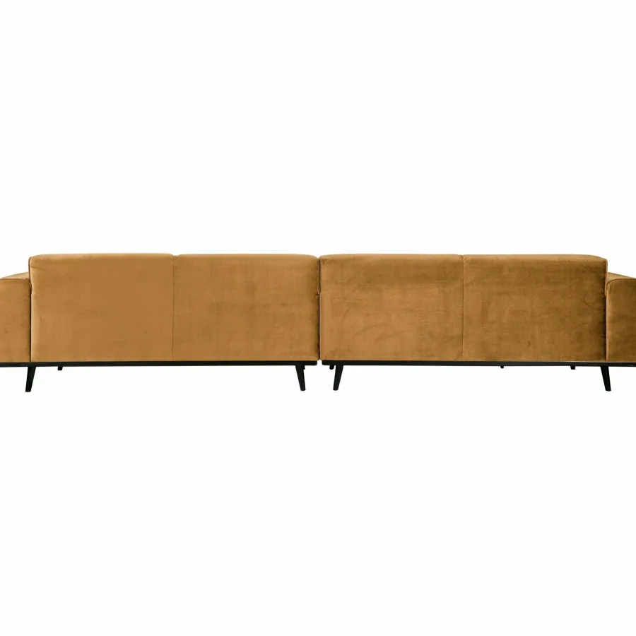 Woood Statement xl 4-zits bank 372 cm fluweel honing geel Clearance