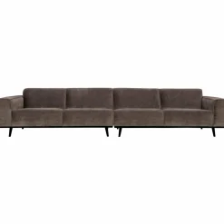Woood Statement xl 4-zits bank 372 cm platte brede rib taupe