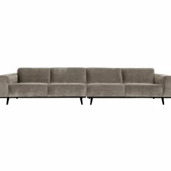 Woood Statement xl 4-zits bank 372 cm platte brede rib clay Hot