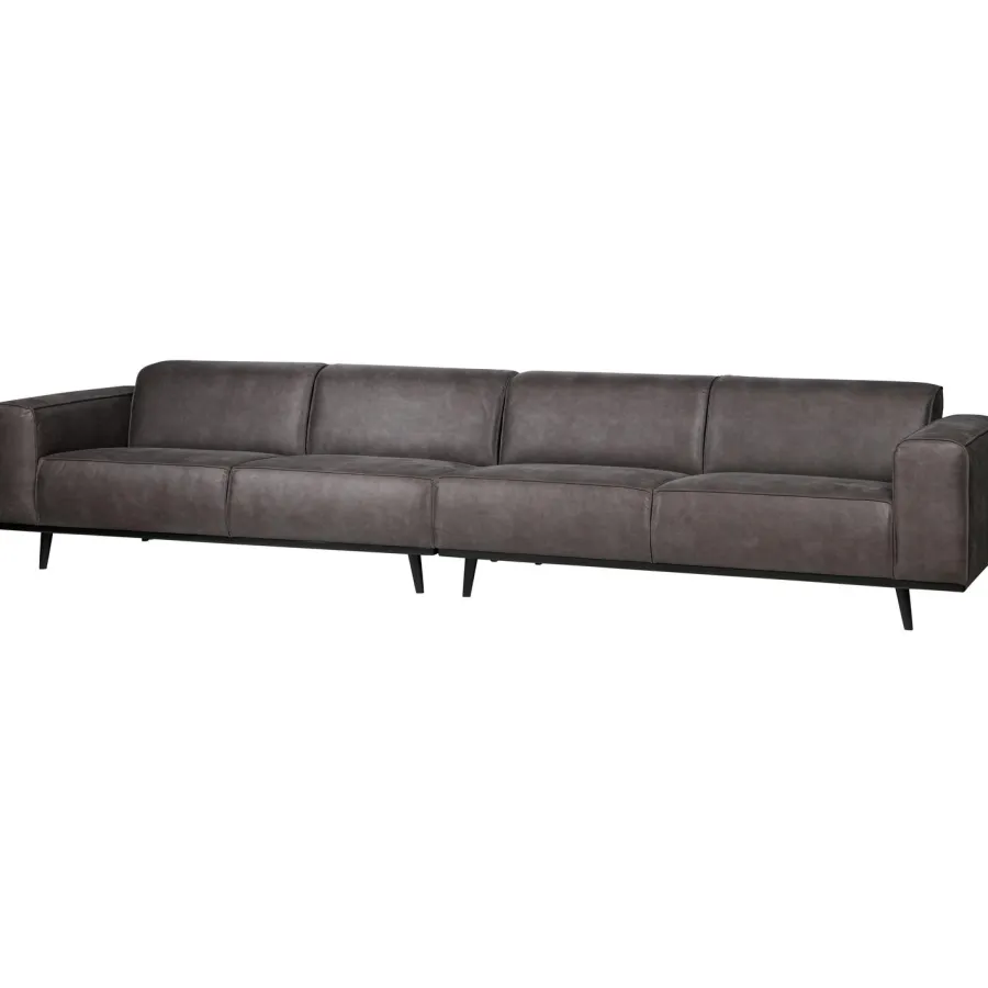 Woood Statement xl 4-zits bank 372 cm lederlook donkergrijs Online