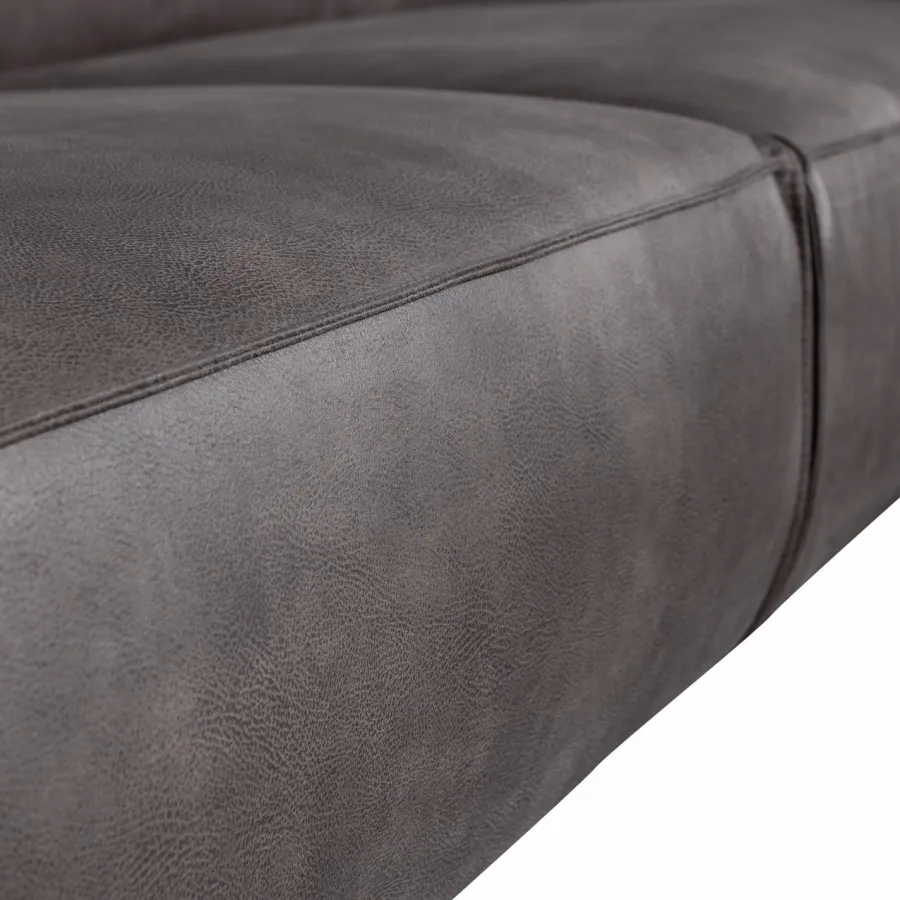 Woood Statement xl 4-zits bank 372 cm lederlook donkergrijs Online