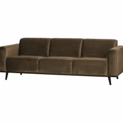 Woood Statement 3-zits bank 230 cm fluweel taupe Online