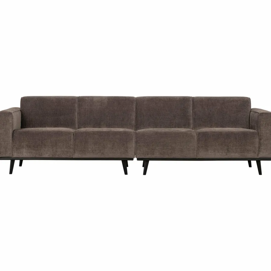 Woood Statement 4-zits bank 280 cm platte brede rib taupe New